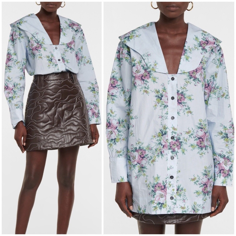 Ganni floral top size S/ DK36
